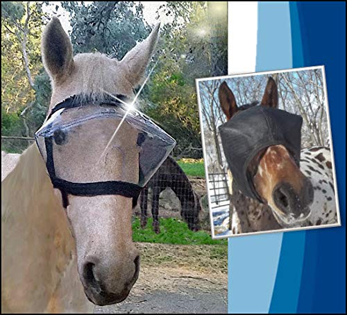 Recovery Vizor, (Size XL - Clear UV Tint) Medical and Preventative Horse Eye (Goggle) Protection Mask for Uveitis/Injury/Scratch