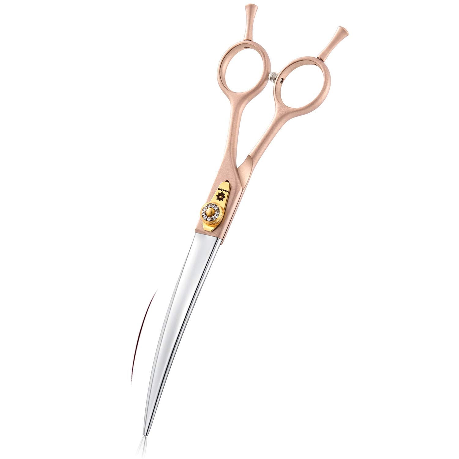 7 Inches Professional Pet Grooming Scissors, 440C Japanese Steel Straight & Curved & Thinning & Chunker Shears/Scissors For Dog Cat And More Pets (7 Inch-Curved Scissors)