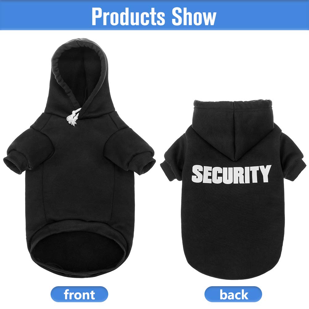 Scenereal Security Dog Hoodie Sweaters For Small Medium Large Dogs, Brushed Fleece Dog Clothes With Hat,Soft Cotton Winter Sprin