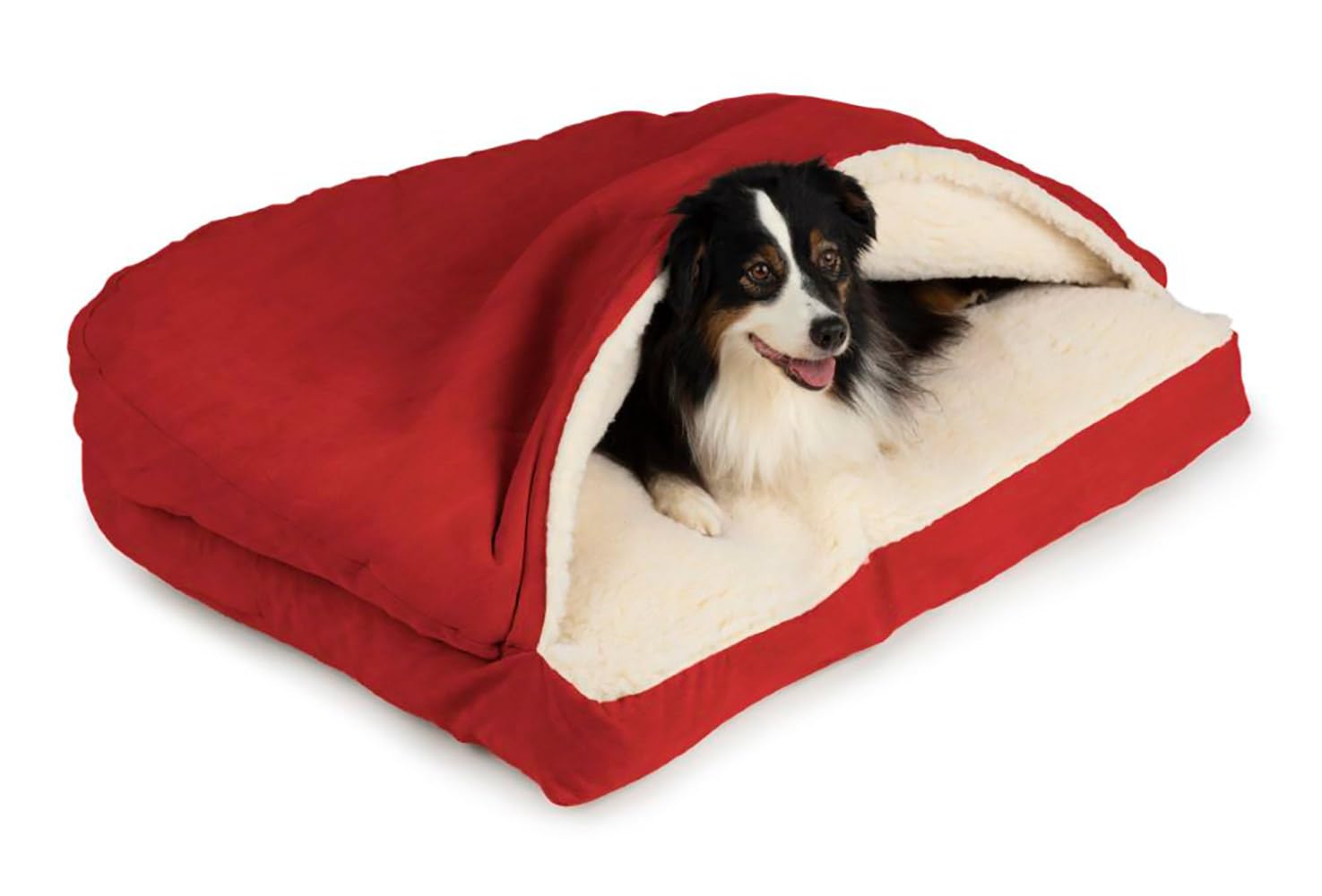 Snoozer Pet Products Rectangle Cozy Cave Dog Bed, Medium, Red
