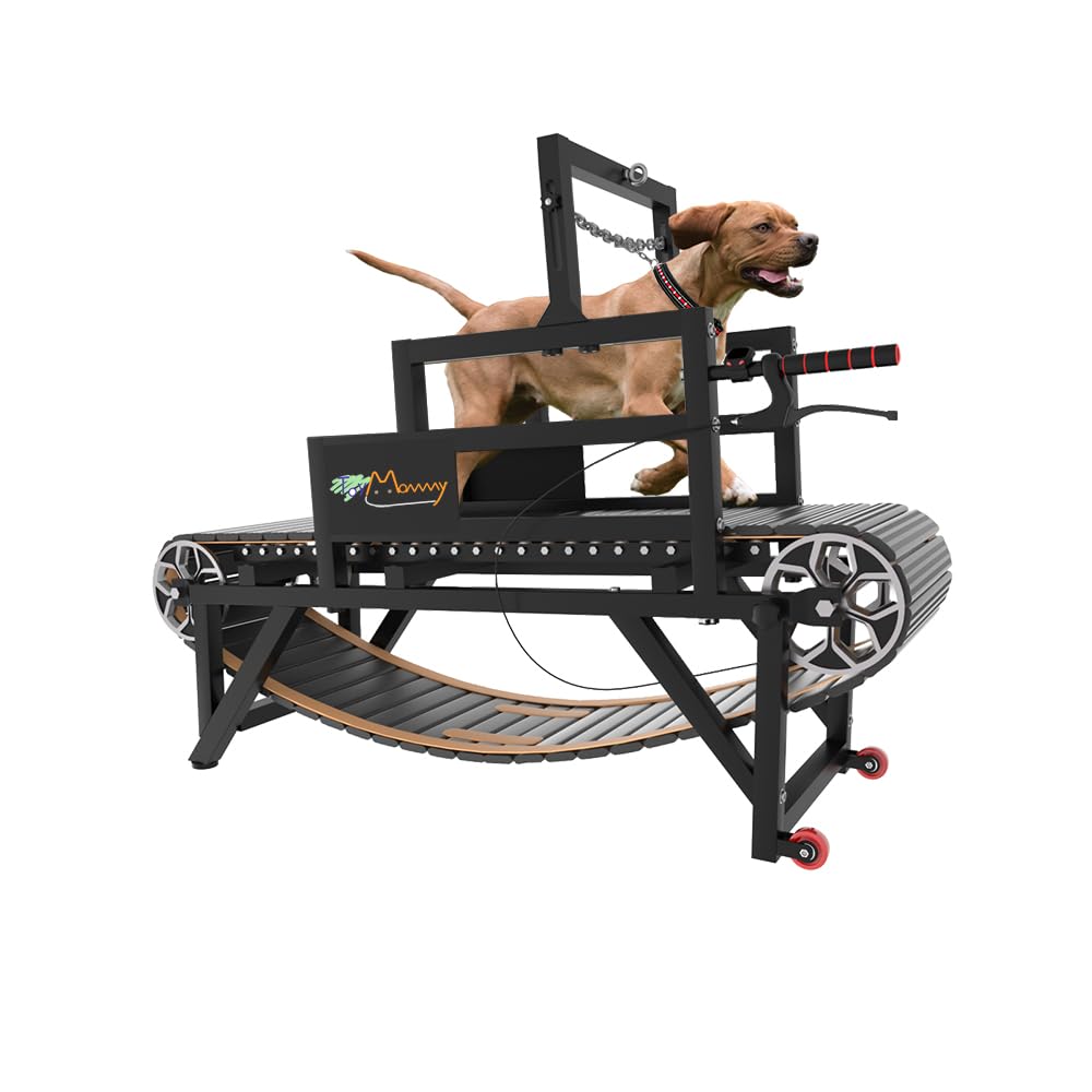 Dog Treadmill With Disc Brake, Resistance Adjustment & Paw-Friendly Pe Slatmill - Heavy Duty Dog Treadmill For Large & Medium Do