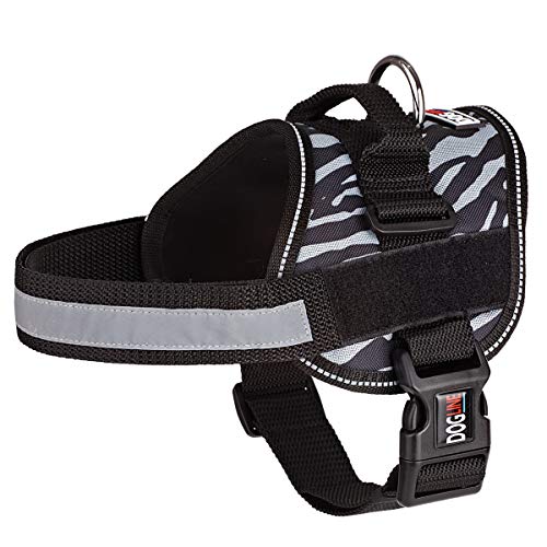 Dog Harness, Reflective No-Pull Adjustable Vest With Handle For Walking, Training, Service Breathable No - Choke Harness For Small, Medium Or Large Dogs Room For Patches Zebra Black/White Xl 36'-46'