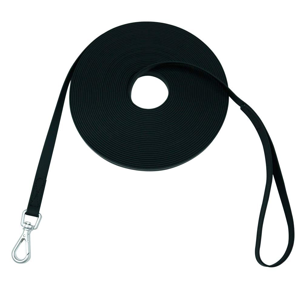 Waterproof Dog Training Leash 50Ft 30Ft 15Ft 10Ft 5Ft Heavy Duty Recall Long Lead For Large Medium Small Dogs (15Ft, Black)