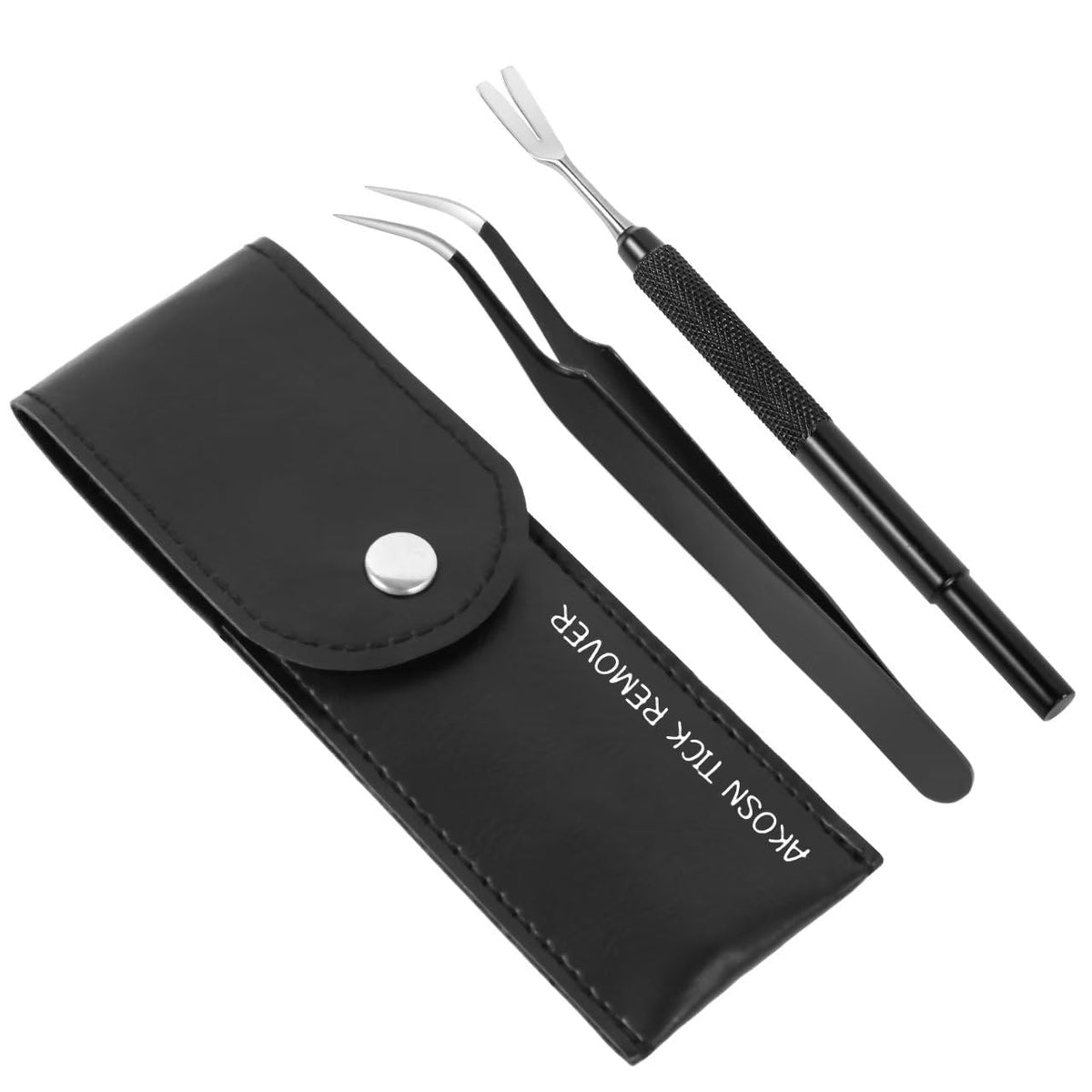Akosn Premium Tick Removal Tool - Stainless Steel Tick & Flea Remover For Pets Dogs Cats Humans -Safe Tick Control Puller &Preci
