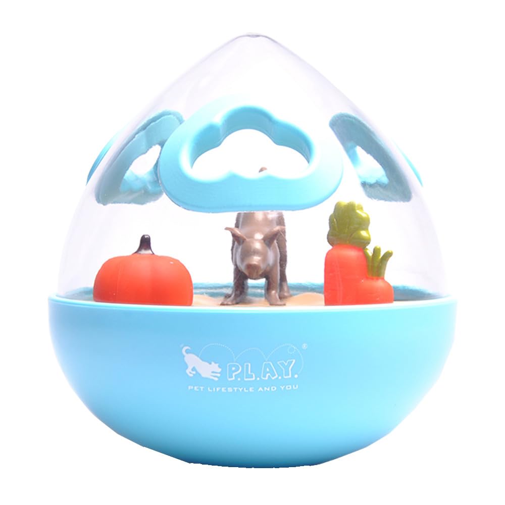Wobble Ball Interactive Food & Treat Dispensing Puzzle Toy for Puppies & Dogs - Slow Feeder, Mental Enrichment, Forage Skills, T