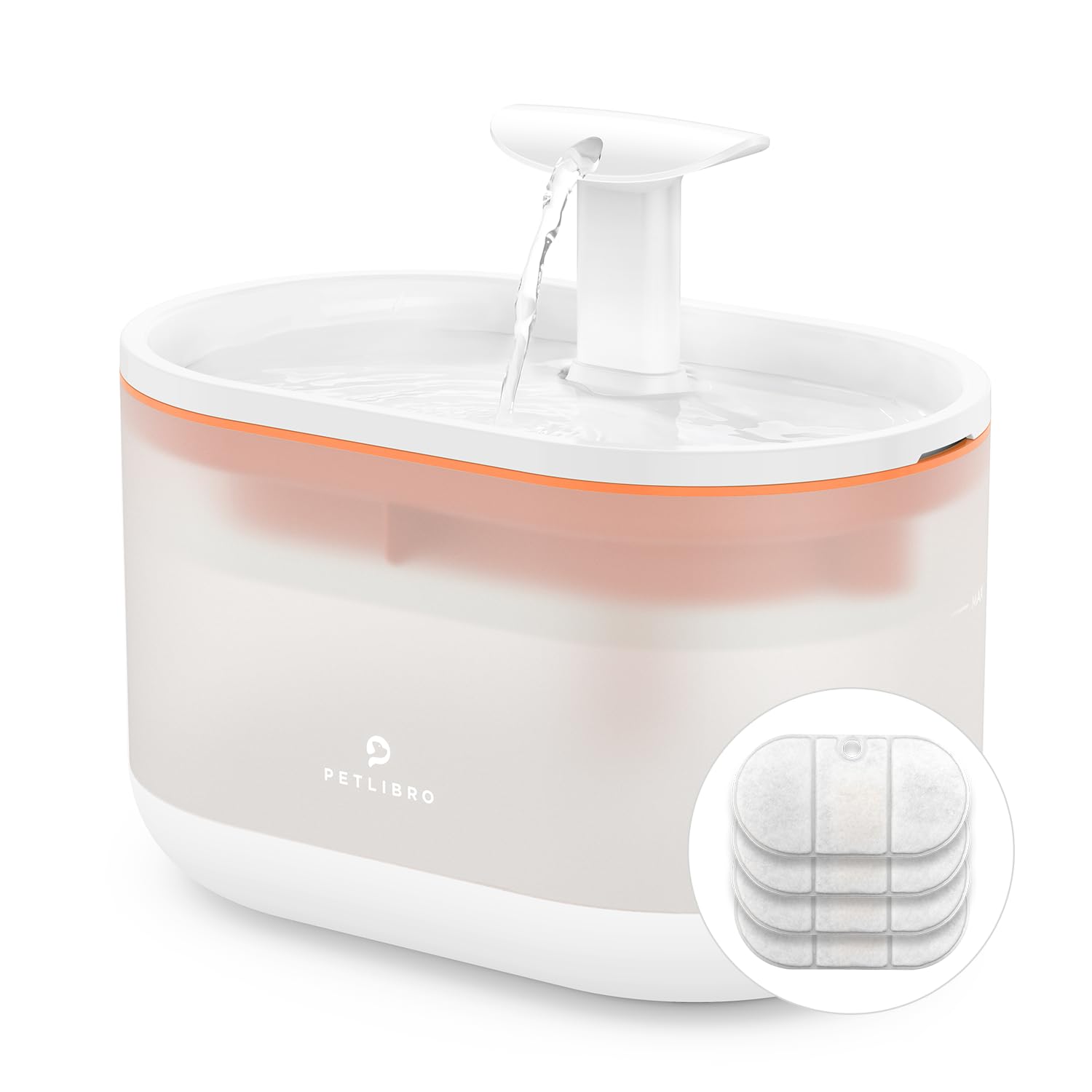 PETLIBRO 2.1L Automatic Cat Water Fountain, Ultra-Quiet Indoor Pet Water Dispenser with Dual Flow Modes, Visible Water Window & 