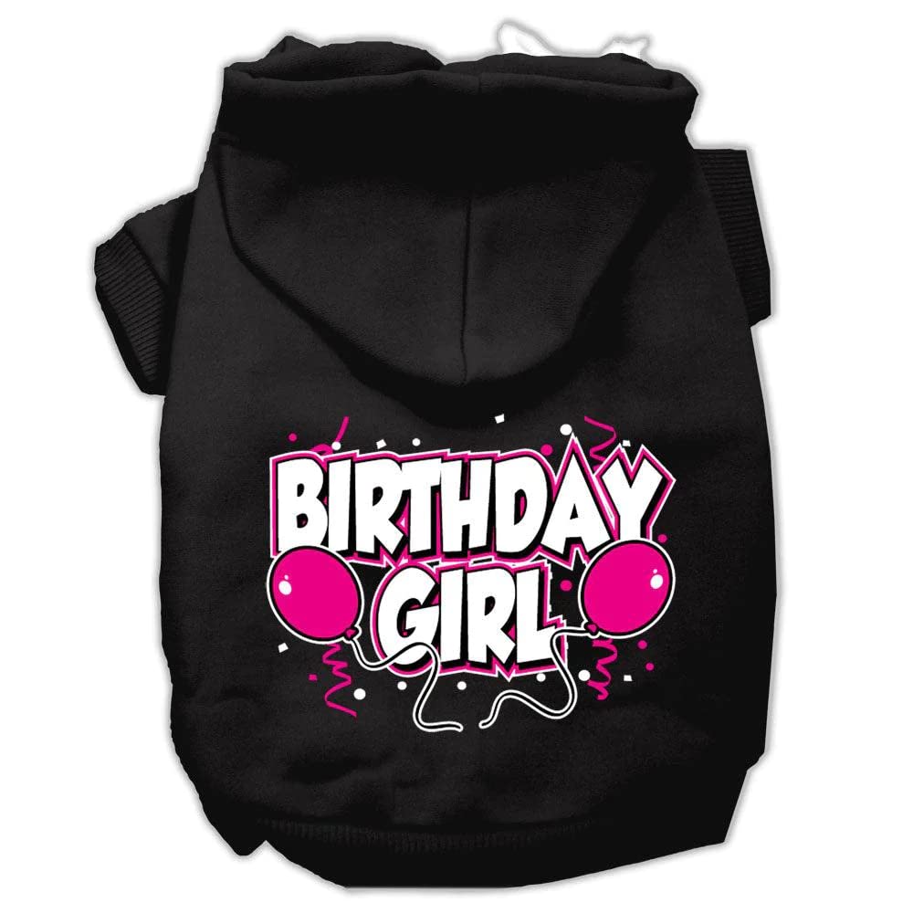 Pet, Dog & Cat Hoodie Screen Printed, 'Birthday Girl' Baby Blue Xs (0-3 Lbs.)
