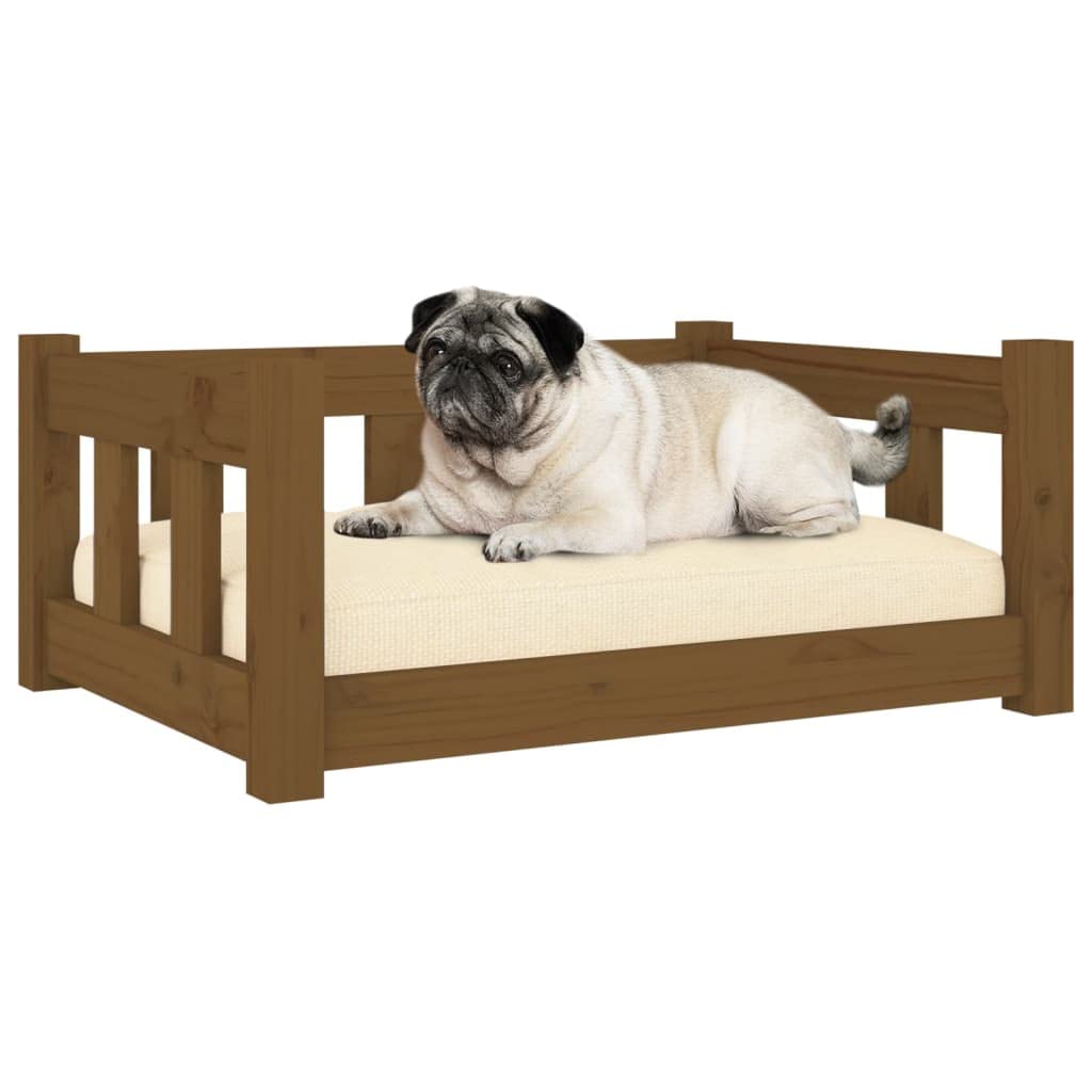 vidaXL Dog Bed Honey Brown 65.5x50.5x28 cm Solid Wood Pine