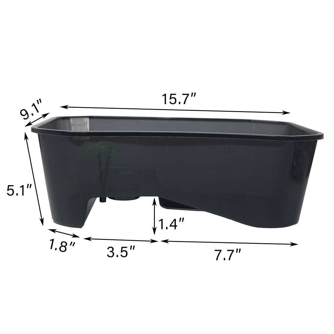 Pinvnby Plastic Turtle Tank Reptile Habitat Pet Terrariums Turtles Tank Aquarium Terrapin Topper Basking With Platform Plants,Du