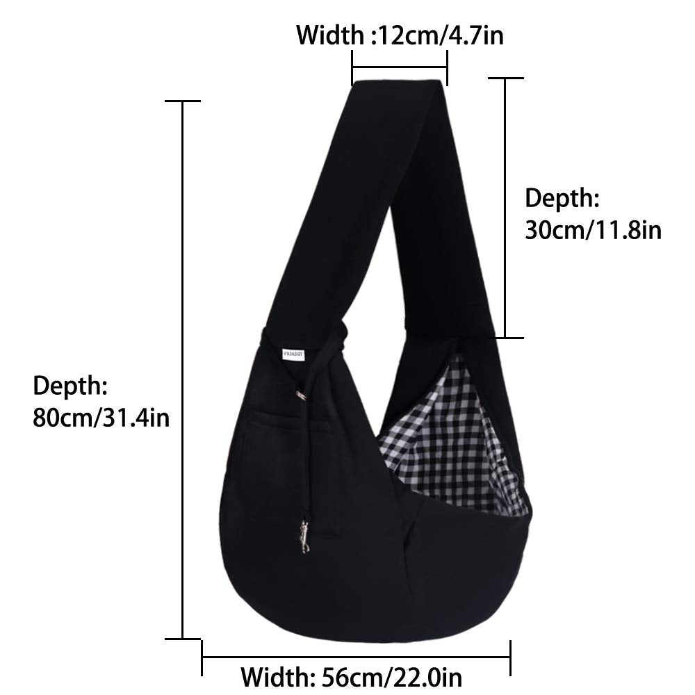 FDJASGY Small Pet Sling Carrier-Hands Free Reversible Pet Papoose Bag Tote Bag with a Pocket Safety Belt Dog Cat for Outdoor Tra