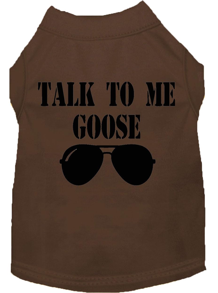 Mirage Pet Product Talk to me Goose Screen Print Dog Shirt Brown XXL