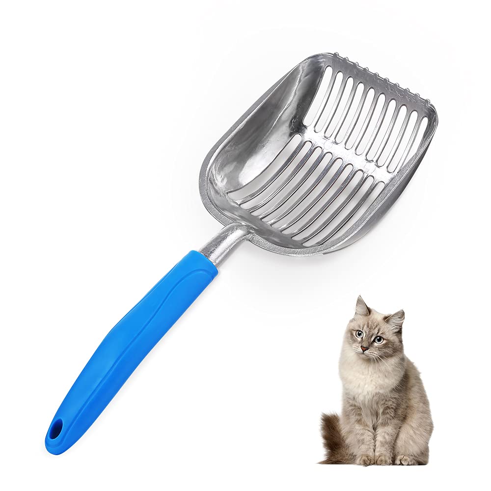 Chi-buy The Latest Update Cat Litter Scoop with Metal TABS/Round Teeth, Deep Shovel Sifter Cats Litter Scoop, Durable Pet Kitty 