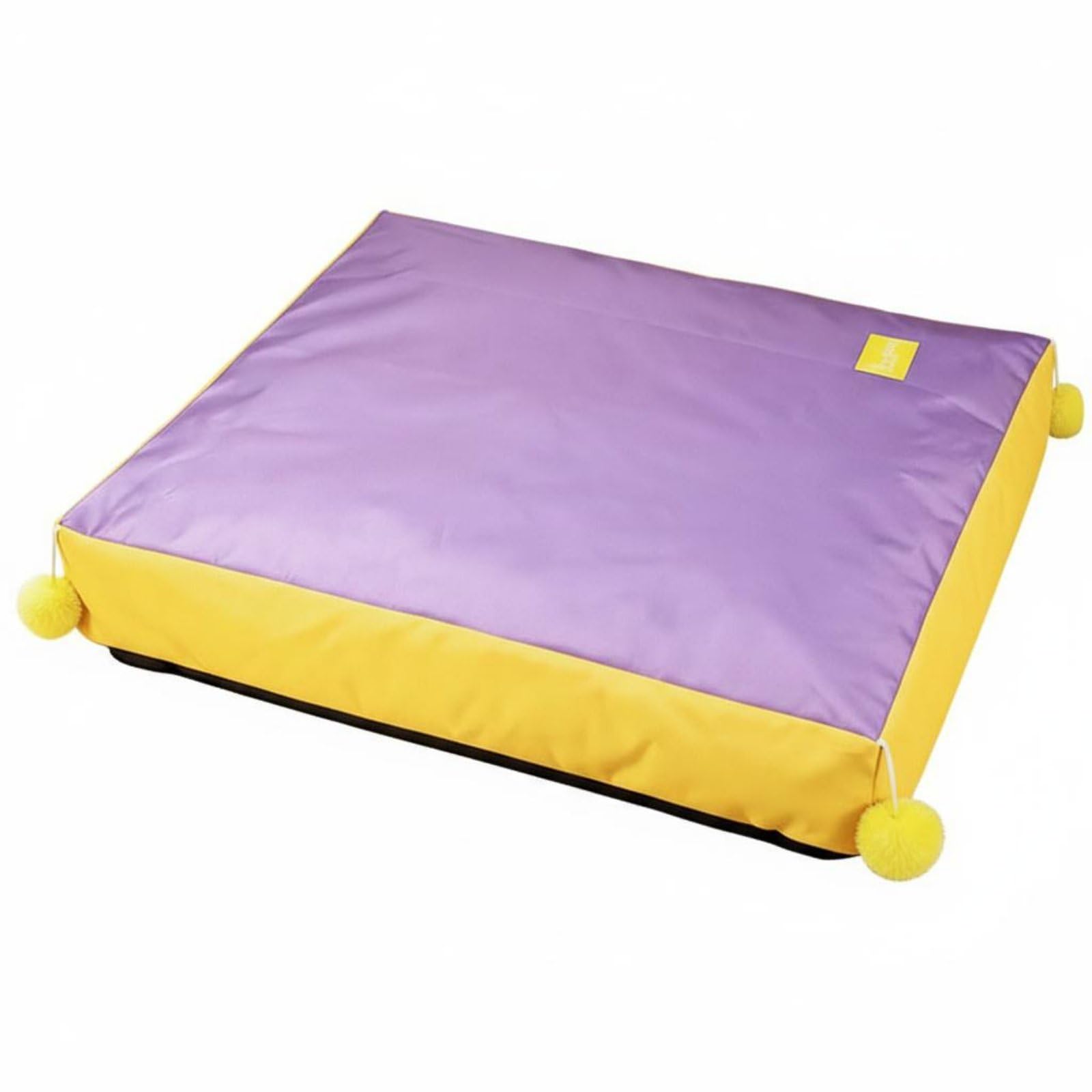 Urijx All Season Dog Sleeping Pad Chew Resistant Washable Pet Cushion Oxford Cloth Rectangular Dog Mat for Dogs, Cats, YellowPu
