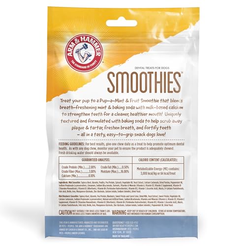 Arm & Hammer for Pets Smoothies Dental Treats for Dogs with Baking Soda & Calcium, Treat Chews Help Fight Bad Breath, Plaque & T