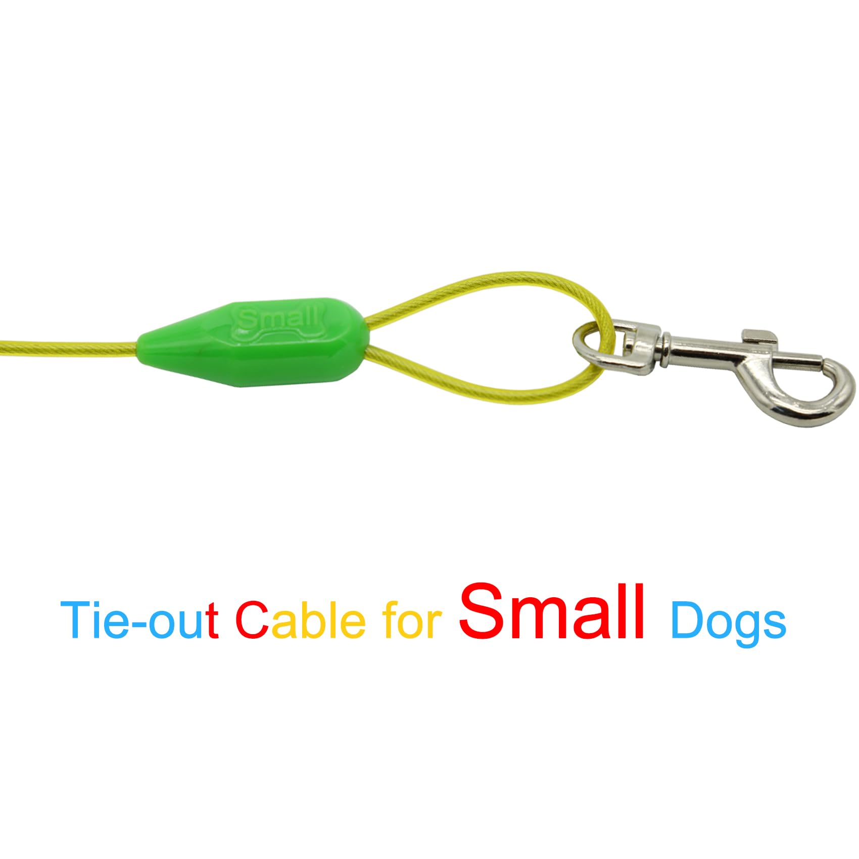 Petest 15Ft Tie-Out Cable With Crimp Cover For Small Dogs Up To 35 Pounds