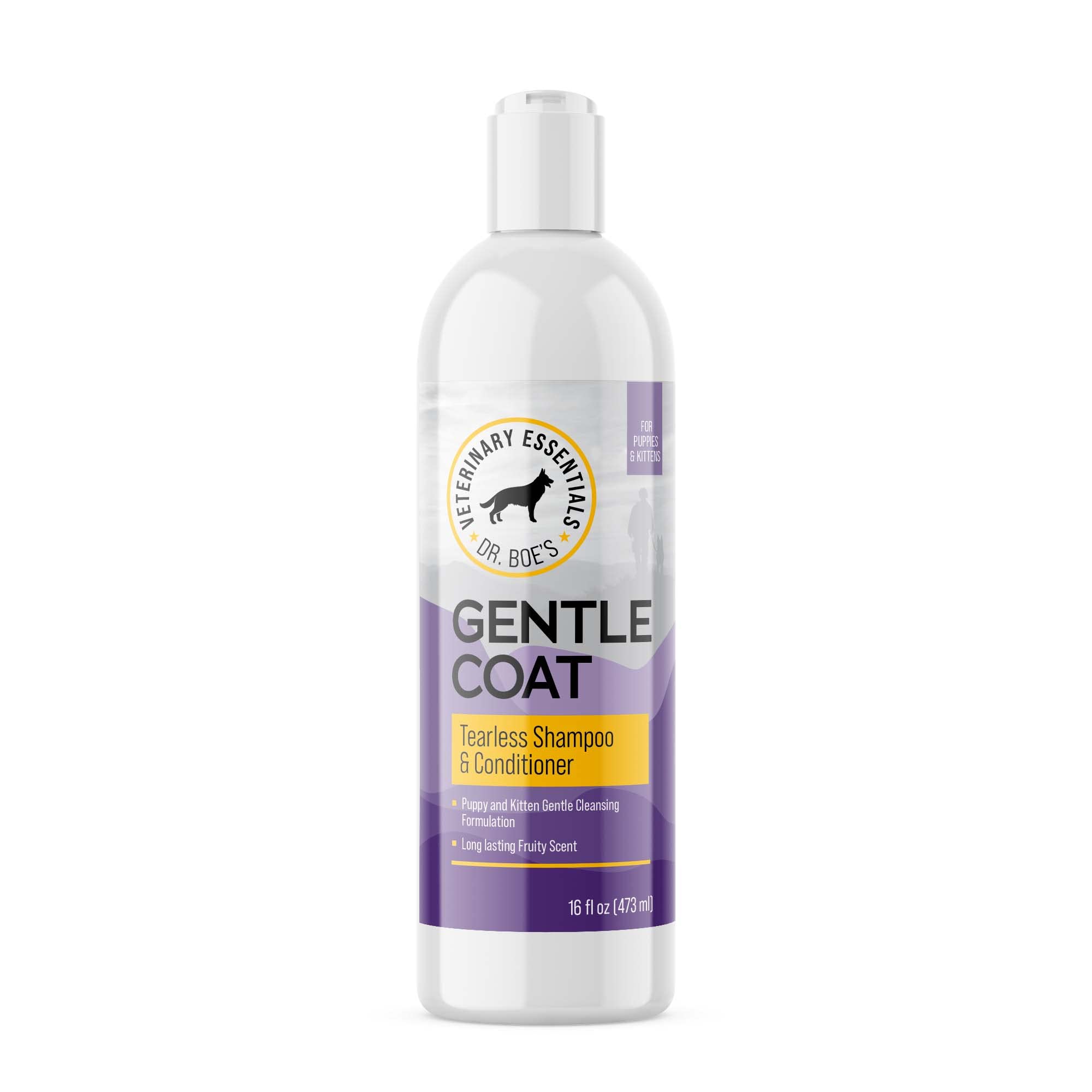 Dr. Boe'S Veterinary Essentials Gentlecoat Tearless Shampoo And Conditioner - Puppy And Kitten Soap-Free Formula - Grooming Supp