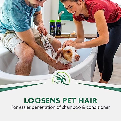Furminator Bathing Brush, Dog Bath Brush, Loosens Pet Hair, Dispenses Shampoo And Conditioner, Gray