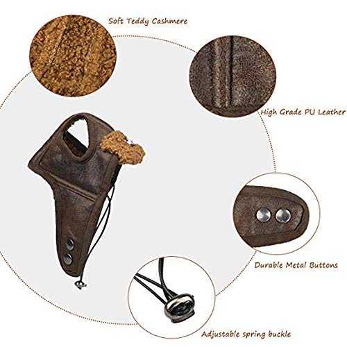 Leconpet Dog Aviator Hat, Dog Winter Pilot Hat With Ear Flaps For Cold Weather (S, Brown)