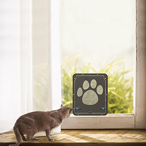 Namsan Cat Door for Screen Door, Passage 8 x 10.2 inches, Small Dog Door for Sliding Door, Pet Screen Window, Magnetic Flap Auto