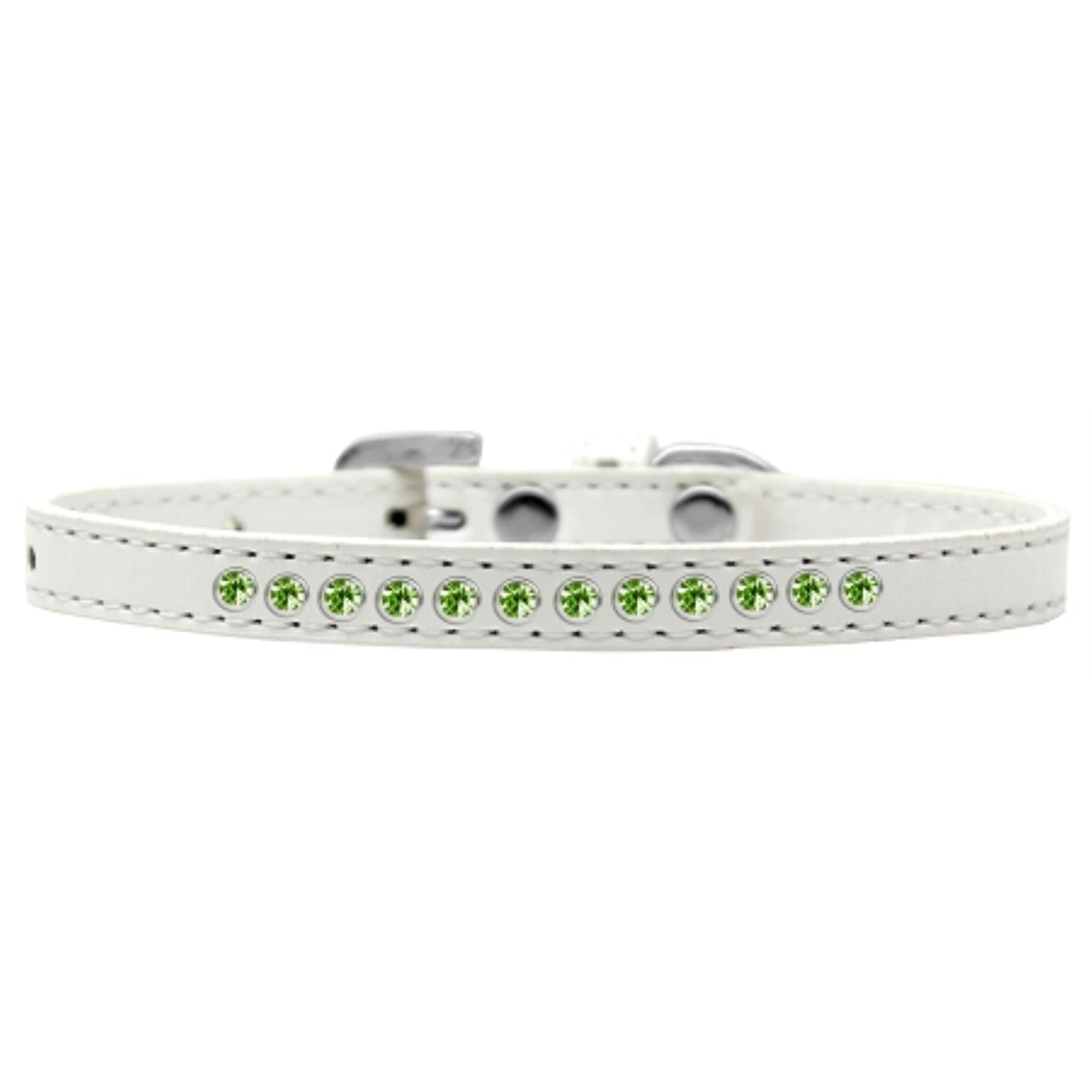Mirage Pet Products Lime Green Crystal White Puppy Dog Collar Size 16