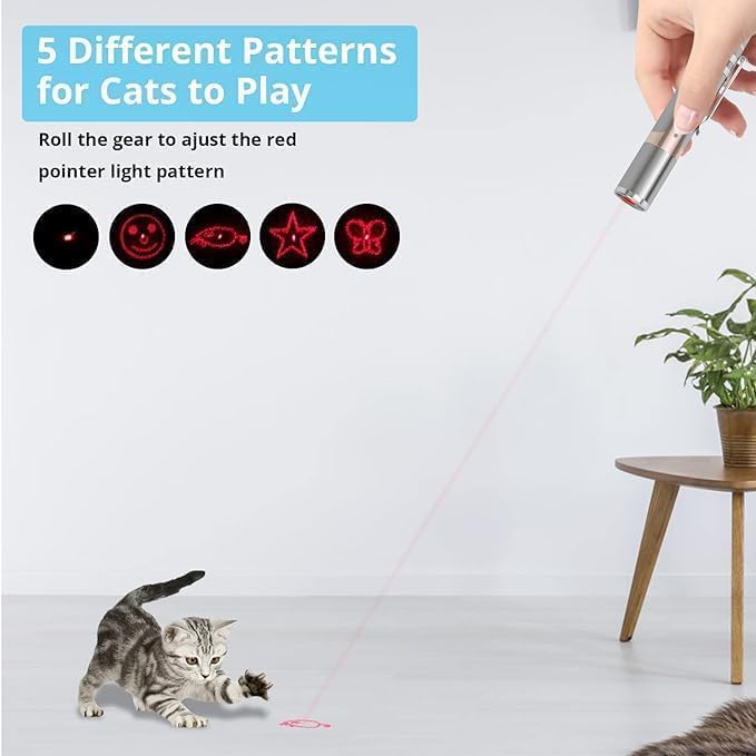 Lzonunl Cat Toy, 2 Pieces Usb Rechargeable, Long Range 5 Modes, Interactive Kitten Cat Mouse Toy For Indoor Cat And Dog Chase Pl