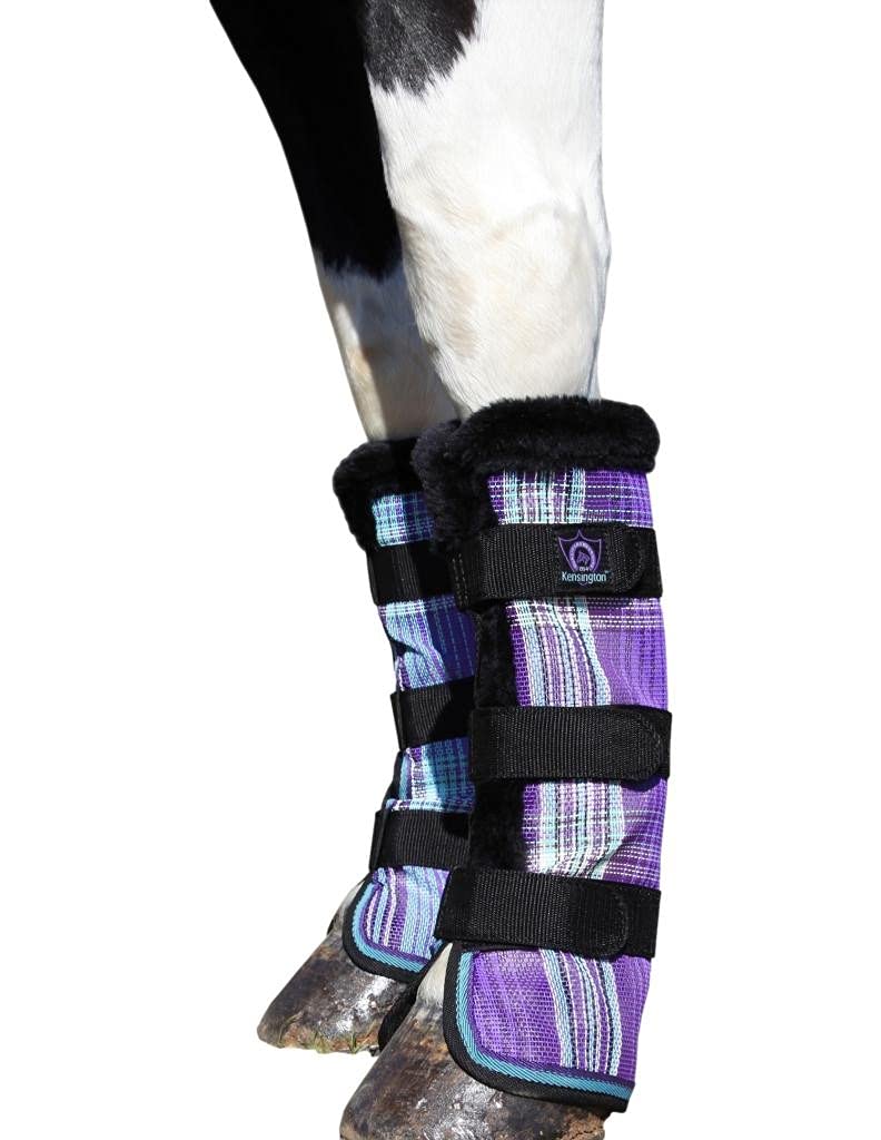 Kensington Summer Protection Fly Boots With Fleece Trim Sold In Pair - Xxl, 2017 Lavender Mint