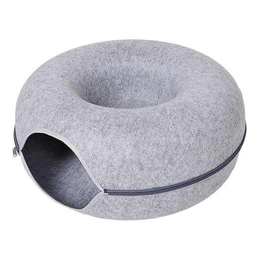 Cat Tunnel Bed  Felt Cat Tunnel With Ventilated Window For Indoor Cats  Cozy Cat Cave Hideaway  AntiCollapse Play Tunnel For