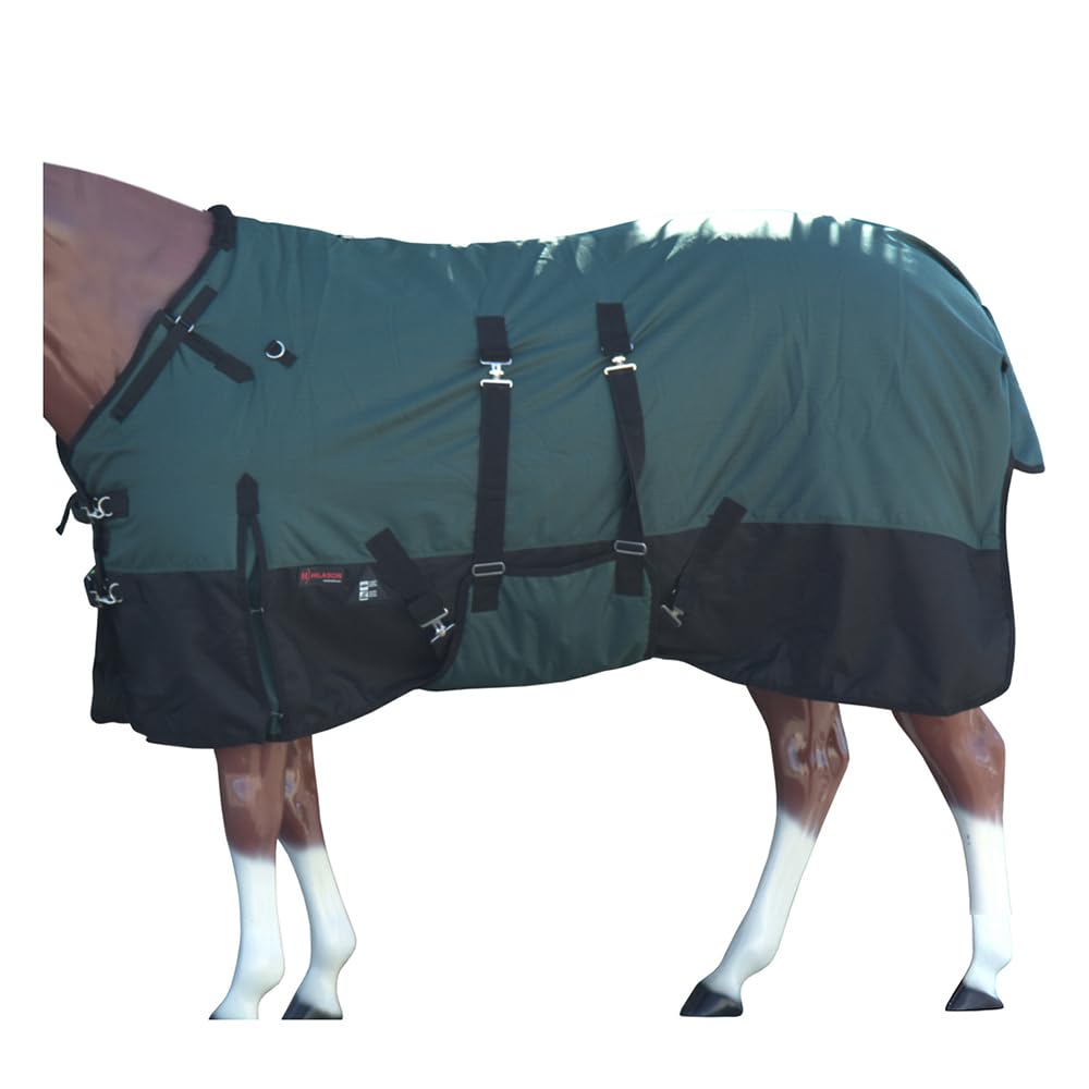 HILASON 1200D Winter Waterproof Poly Horse Turnout Blanket Belly Wrap Green | 81 in