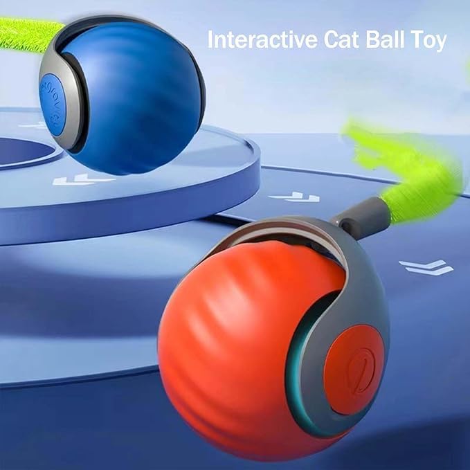 Autrety 2 Packs Interactive Cat Toys For Indoor Cats, Automatic Cat Toy With Tail, Electric Rolling Ball On Carpet,Cat Toys For