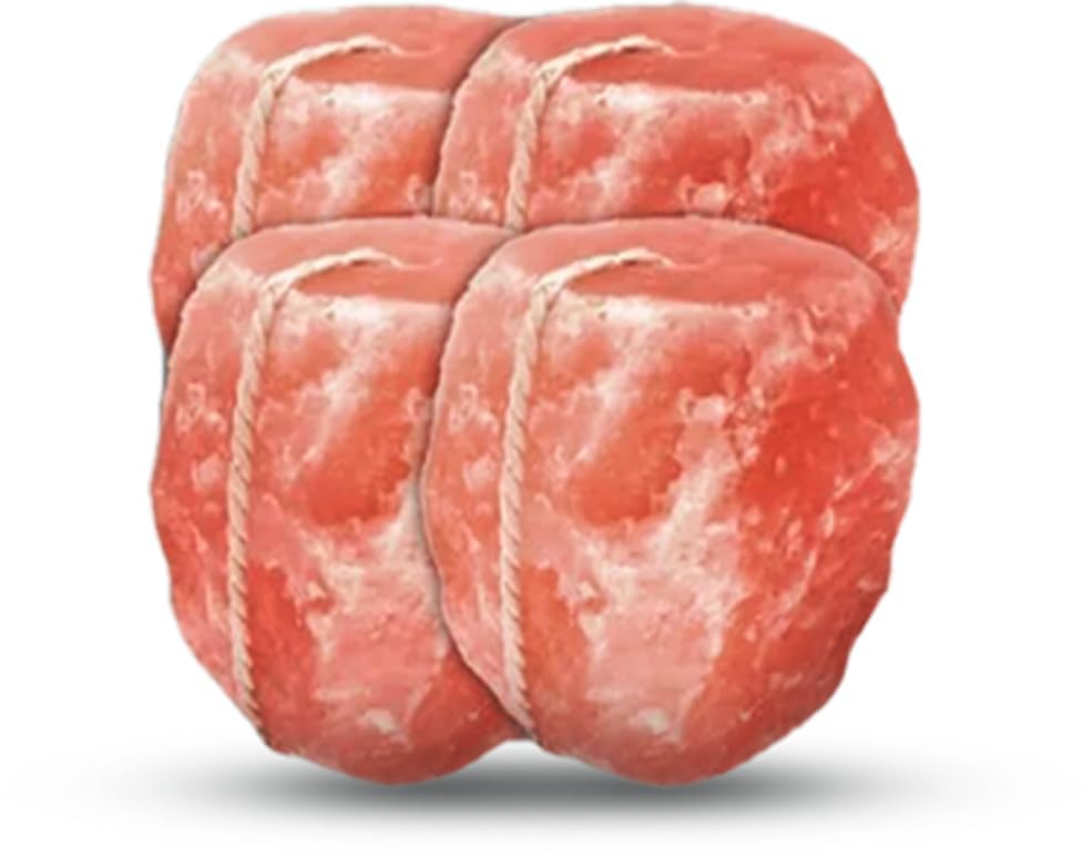 Himalayan Salt Licks for Horses, 4-6 LBS with Rope Deer and Sheep, Pack of 4 Treats