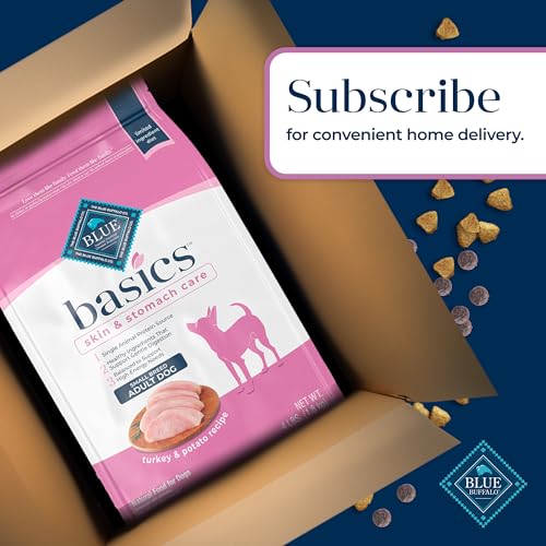 Blue Buffalo Basics Small Breed Dry Dog Food, Turkey & Potato, 4-lb Bag, Limited Ingredient Diet for Skin & Stomach Care