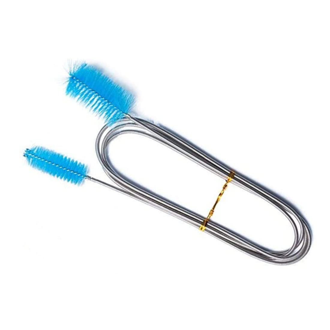Bnafes Aquarium Filter Brush Flexible Double Ended Bristles Hose Pipe Cleaner Stainless Steel Long Tube Cleaning Brush For Fish