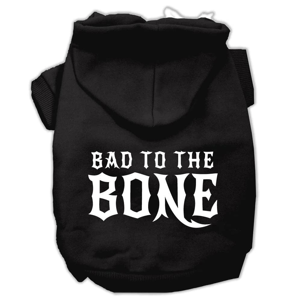 Pet, Dog & Cat Hoodie Screen Printed, 'Bad To The Bone' Purple 2Xl (20-25 Lbs.)