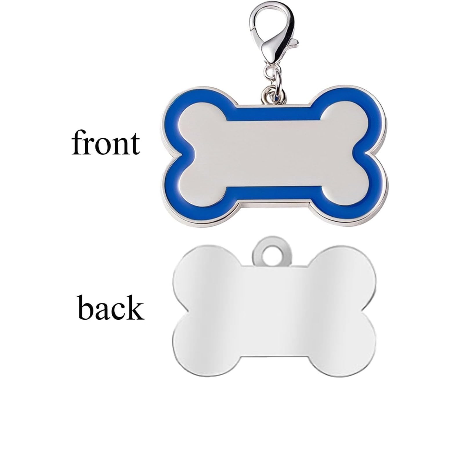 Coolliant Personalized Dog Id Tag For Collar - Laser Engraved, Pet Name Tags For Large Dogs (Bone-Shaped-Large: Blue)