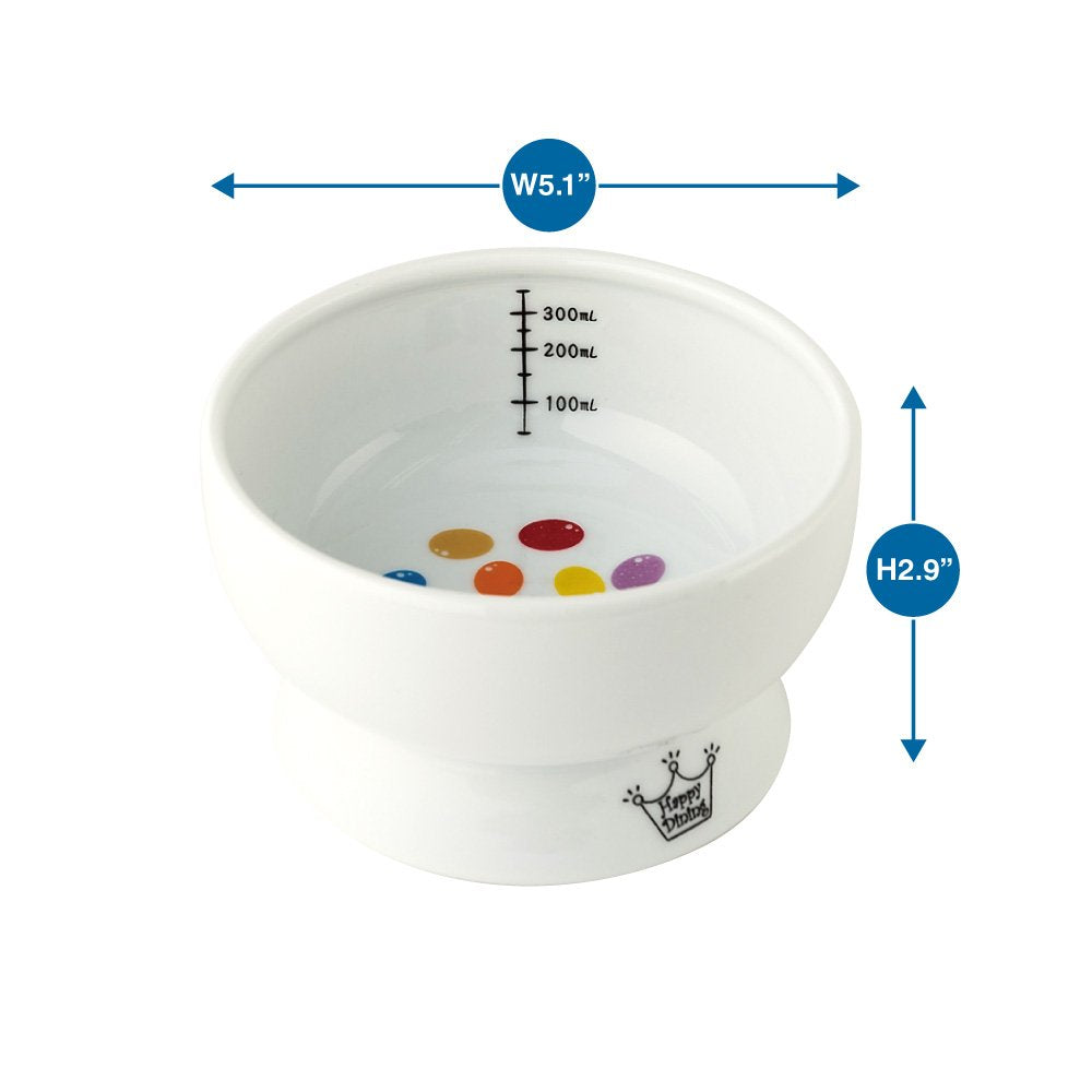 Necoichi Raised Cat Water Bowl, Elevated, With Measurement Lines, Dishwasher And Microwave Safe, No.1 Seller In Japan! (Jelly Bean, Regular)