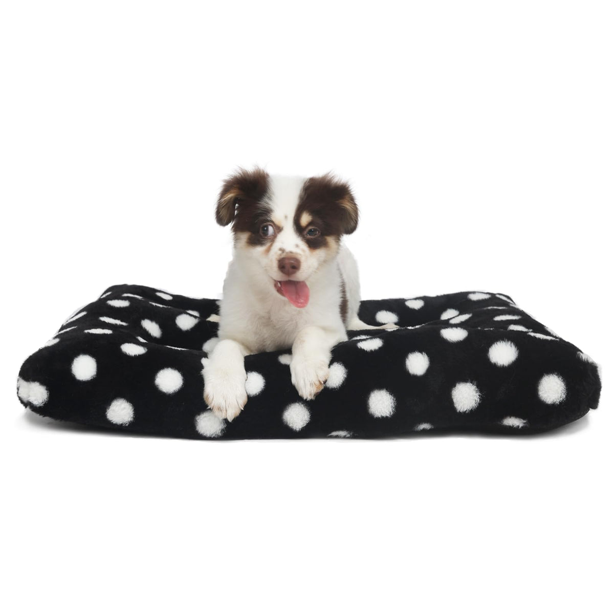 18X24 Dog Bed For Crate, Washable And Non-Slip, Comfortable 24 Inch Dog Crate Pad, Ideal Crate Beds For Small Dogs, Black With W