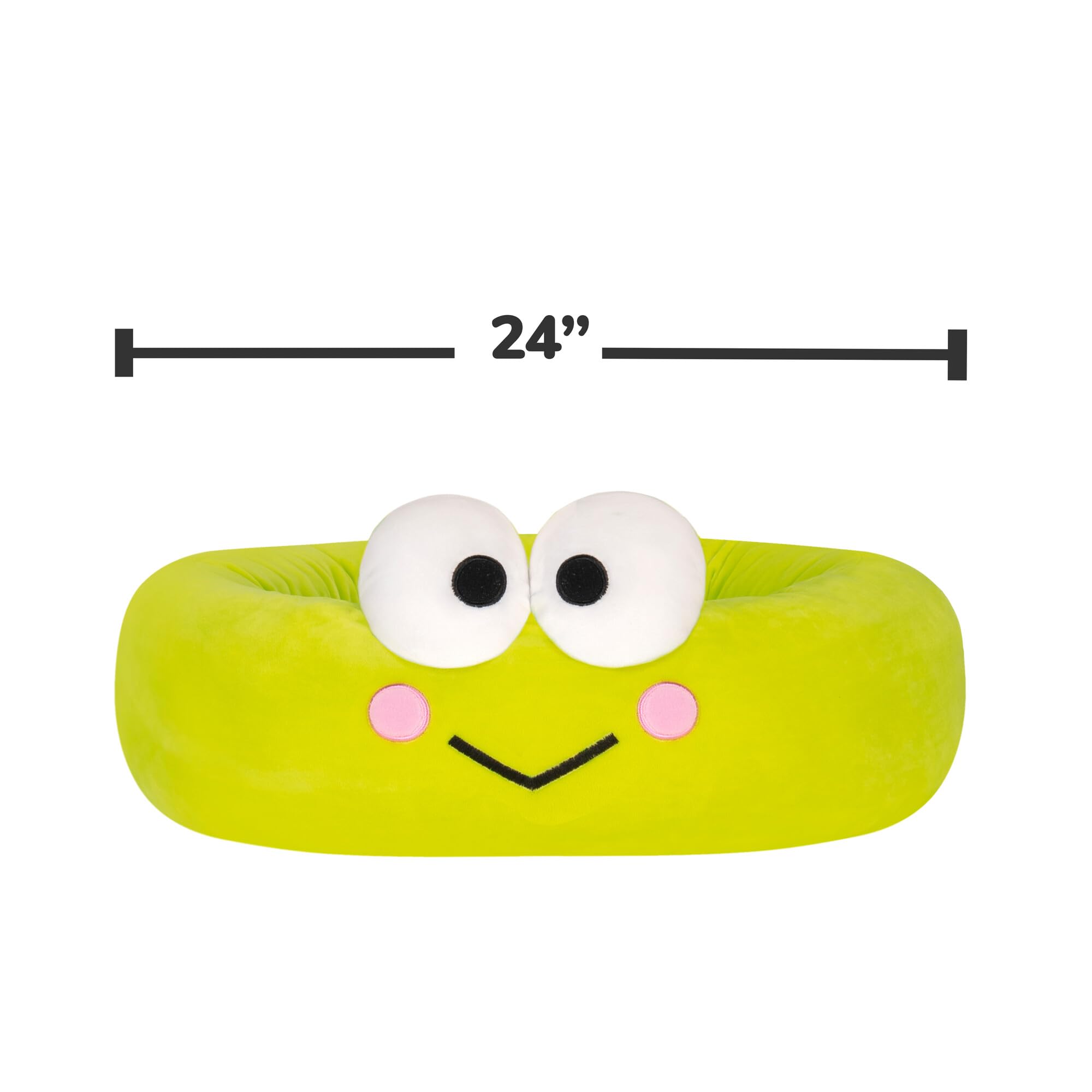Hello Kitty And Friends Keroppi Bolster Pet Bed - Pet Bolster Bed With Printed Design And Machine Washable Removable Insert - Me
