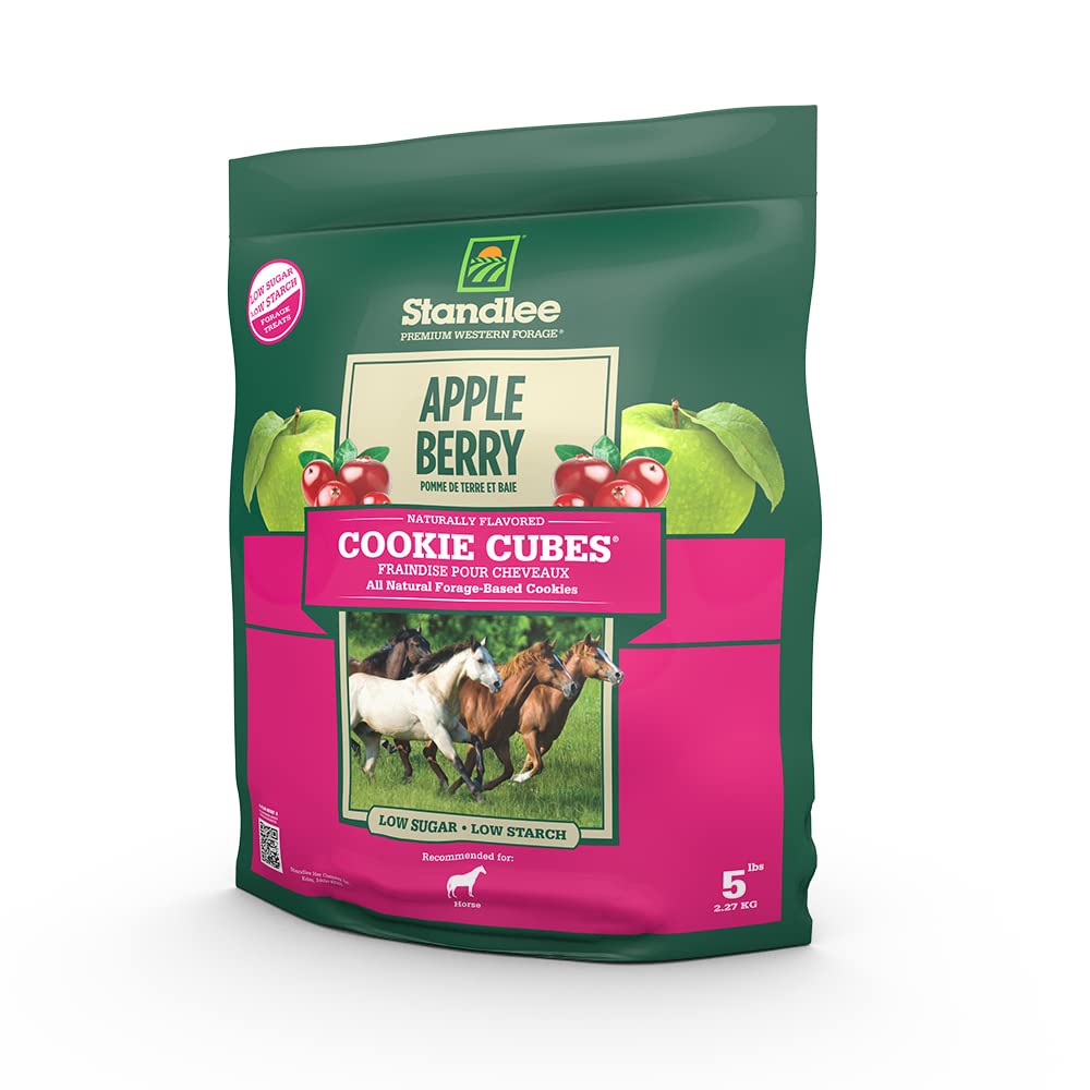 Standlee Apple Berry Cookie Cubes, Forage Based Horse Treat, 5Lb