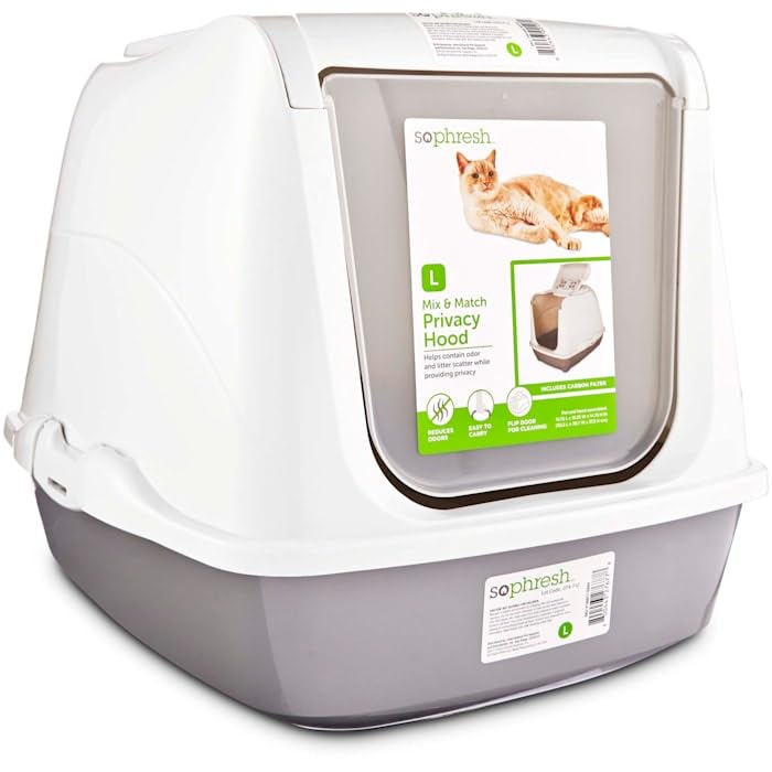 So Phresh Gray Open Cat Litter Box Large 19.5' L X 14.8' W X 4.7' H
