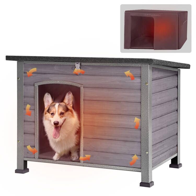 Gutinneen Dog House Insulated Outdoor Dog Kennel With Liner For Winter
