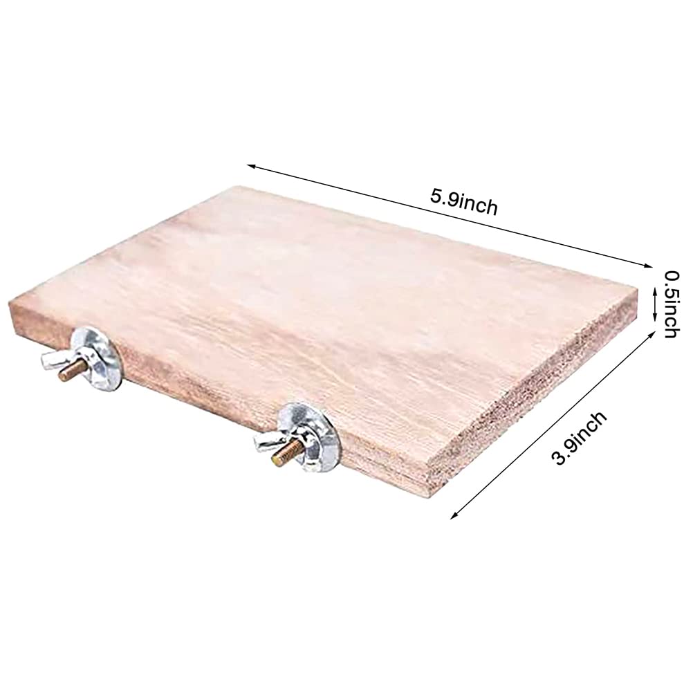 Coscosx 3Pcs Pet Parrot Bird Cage Perches Square Wooden Stand Platform Budgie Toys Bird Tree Perches For Parakeets