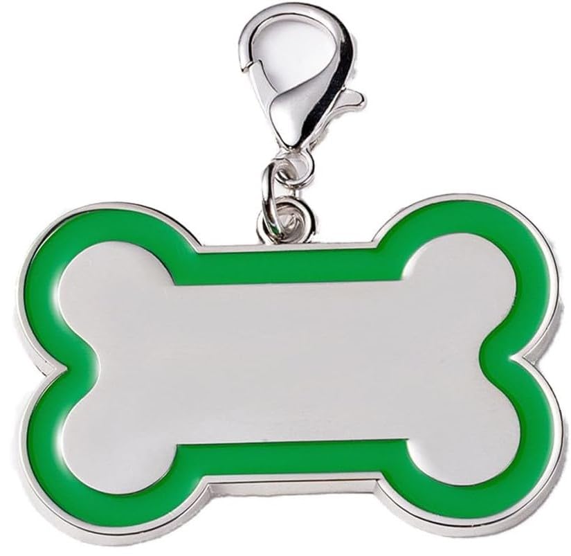 Coolliant Personalized Dog Id Tags - Laser Engraved, Bone-Shaped, Large: Green, Perfect For Large Dogs And Pets