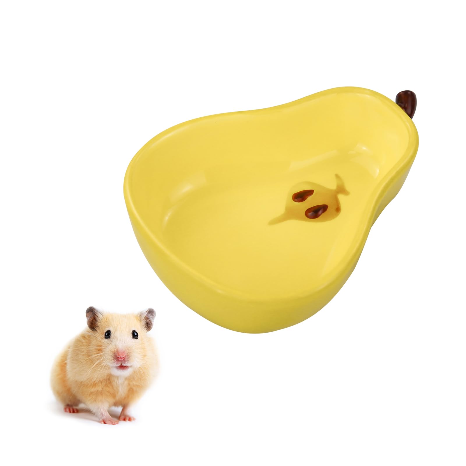 LuckyOpt Ceramic Pet Hamster Bowl, Cute Fruit Easy to Clean Anti Flipping Hamster Food and Water Bowl, Small Animal Bowls for Dw