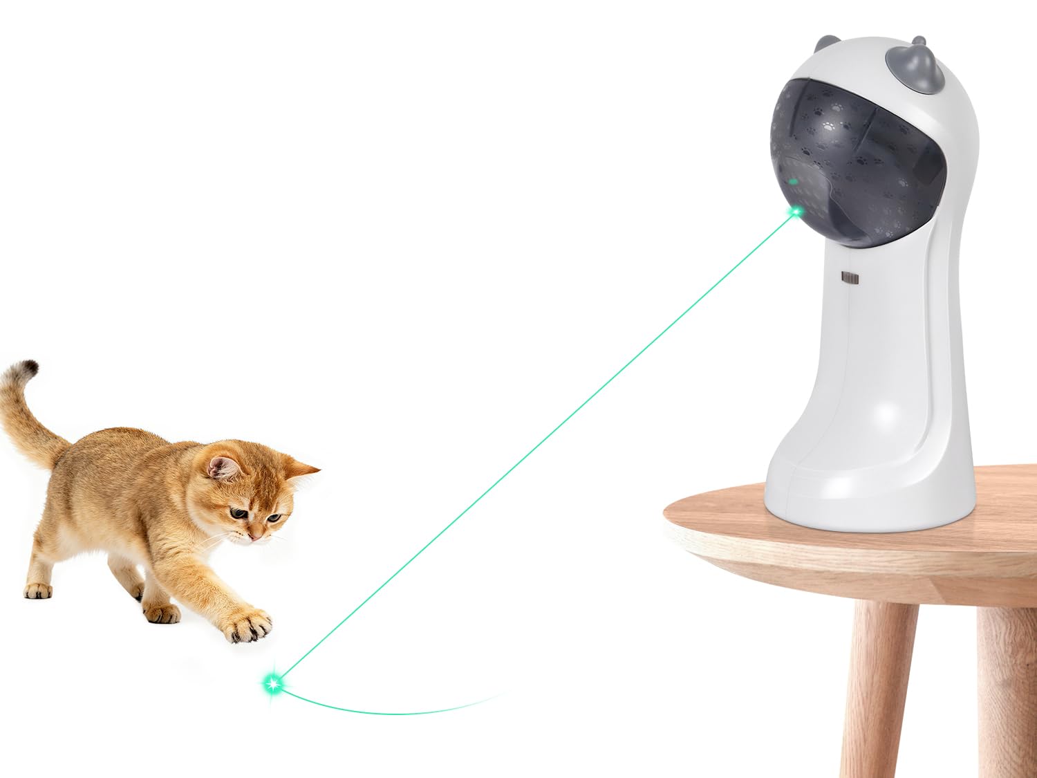TBTeek Cat Toy, Green Light, Automatic Motion-Activated, 5 Fun Patterns, 4 Speed Modes, Adjustable Light Angles, Random Rotating
