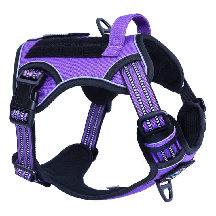 BUMBIN Tactical Dog Harness for Medium Dogs No Pull, Famous TIK Tok No Pull Puppy Harness, Fit Smart Reflective Pet Walking Harn
