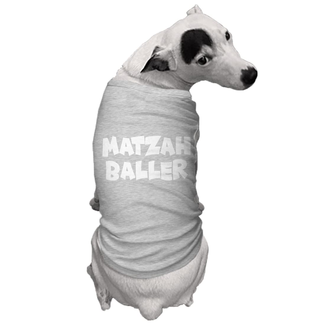 Matzah Baller - Matzo Hanukkah Passover Seder Dog Shirt (Light Gray, Small)