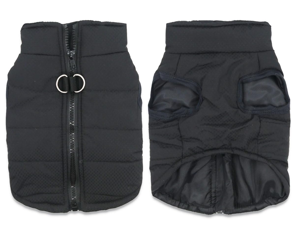 Small Dog Coats Warm Winter Dog Jacket Pet Dog Jackets Puppy Cold Weather Coat Pet Clothes For Small Dogs, Black, Large
