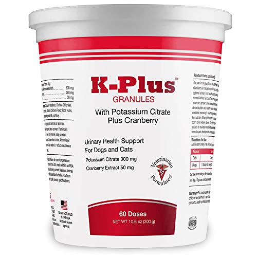 K-Plus Potassium Citrate Plus Cranberry Granules for Dogs and Cats - Veterinarian Approved UTI Remedy Granules - Supports Bladde
