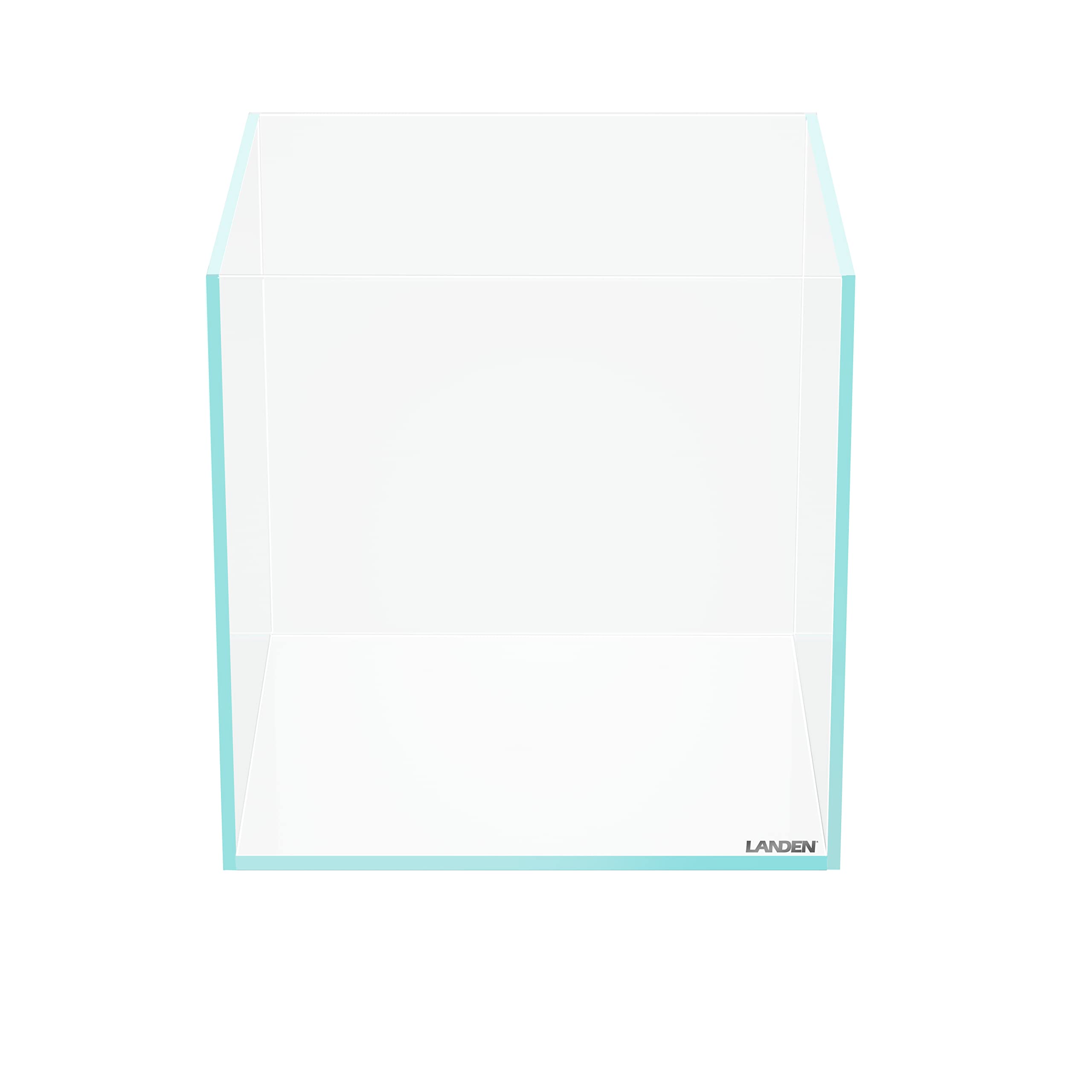 LANDEN 25C 3.7 Gallon Cube Rimless Low Iron Aquarium Tank, W9.84  D9.84  H9.84 in(25x25x25cm) 5mm Thickness with Nano Foam Level
