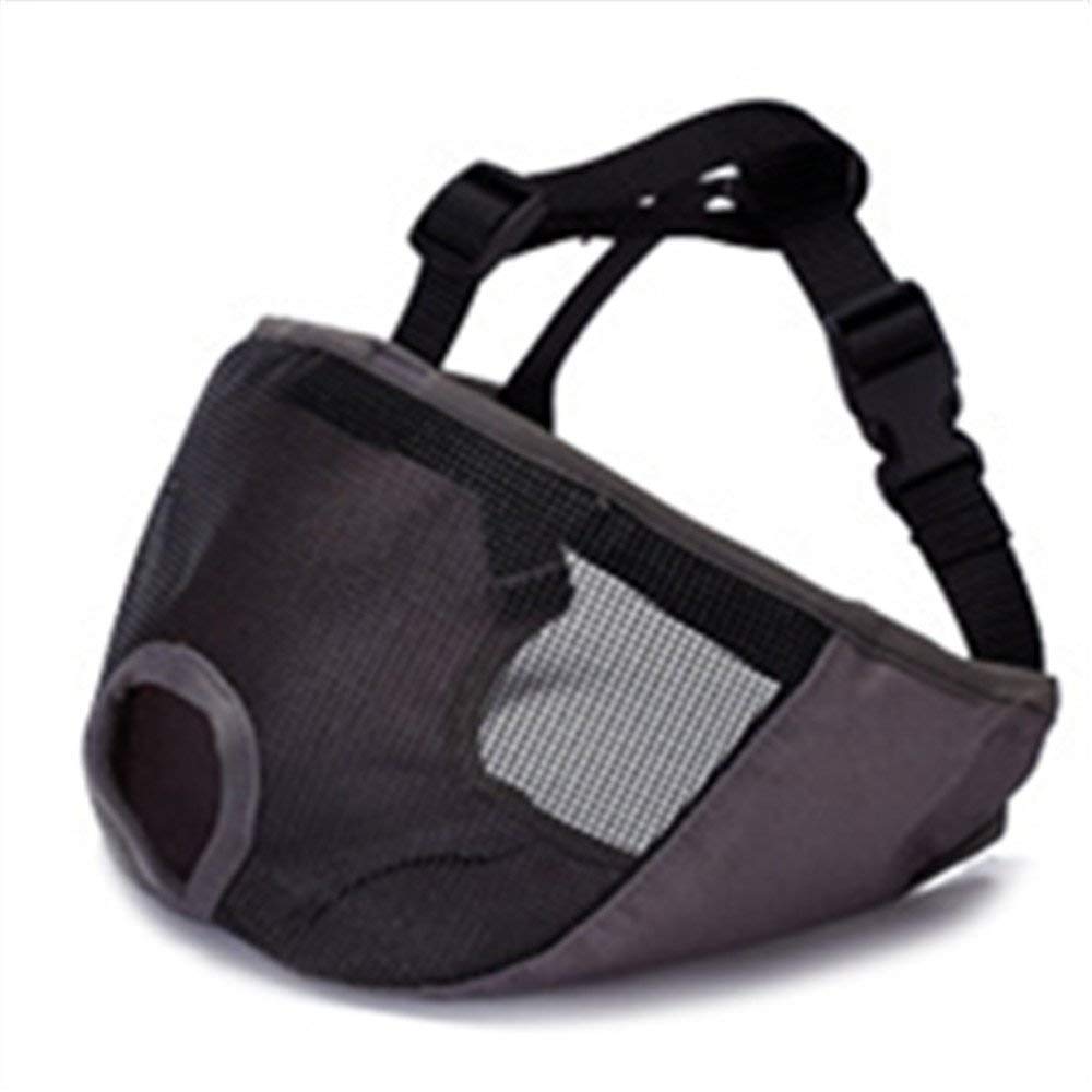Jyhy Short Snout Dog Muzzles- Adjustable Breathable Mesh Bulldog Muzzle For Biting Chewing Licking Grooming Dog Mask,Grey M